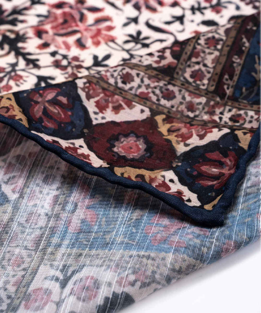 وشاح حرير للرقبة للنساء فخم وحيوي مربع گُلِستان