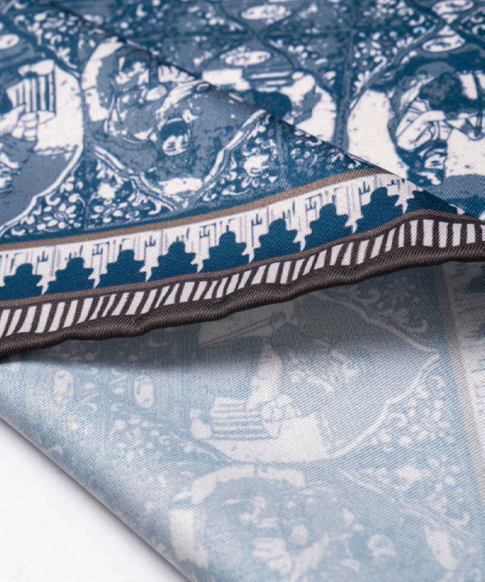 وشاح حرير للرقبة للنساء فخم وحيوي مربع گلزار