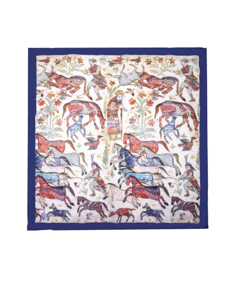 وشاح حرير للرقبة للنساء فخم وحيوي مربع رخْش