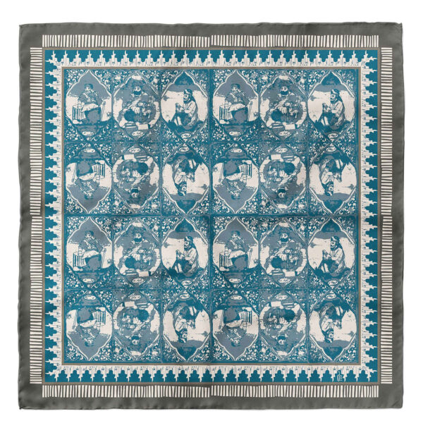 وشاح إيراني للنساء فاخر ونابض بالحياة بنقش حمام گُلزار