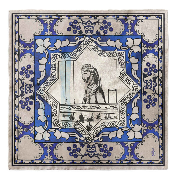 وشاح إيراني للنساء فاخر ونابض بالحياة بنقش معاون