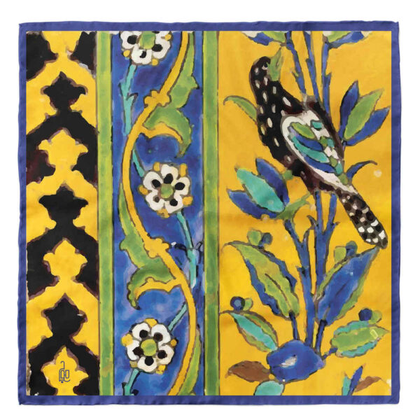 وشاح إيراني للنساء فاخر ونابض بالحياة بنقش زاغ