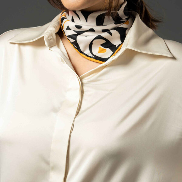 وشاح حرير للرقبة للنساء فخم وحيوي مربع خيال