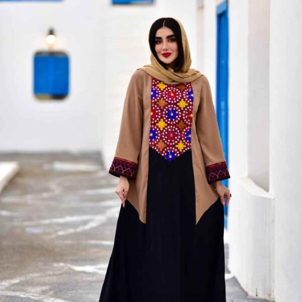 فستان نسائي طويل الأكمام مطرز موديل آسُو