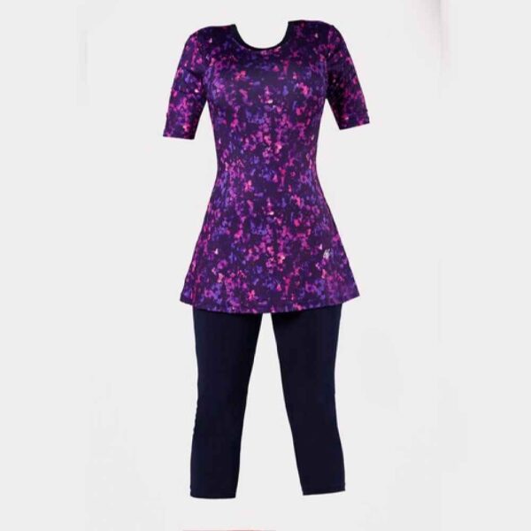 بدلة سباحة نسائية من قطعتين بأكمام قصيرة موديل ماها