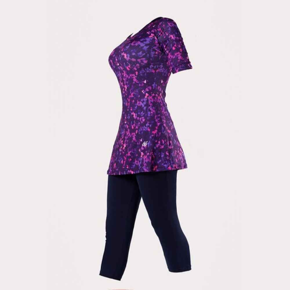 بدلة سباحة نسائية من قطعتين بأكمام قصيرة موديل ماها