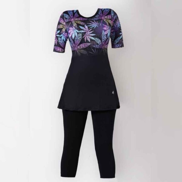 بدلة سباحة نسائية من قطعتين بأكمام قصيرة موديل سيما