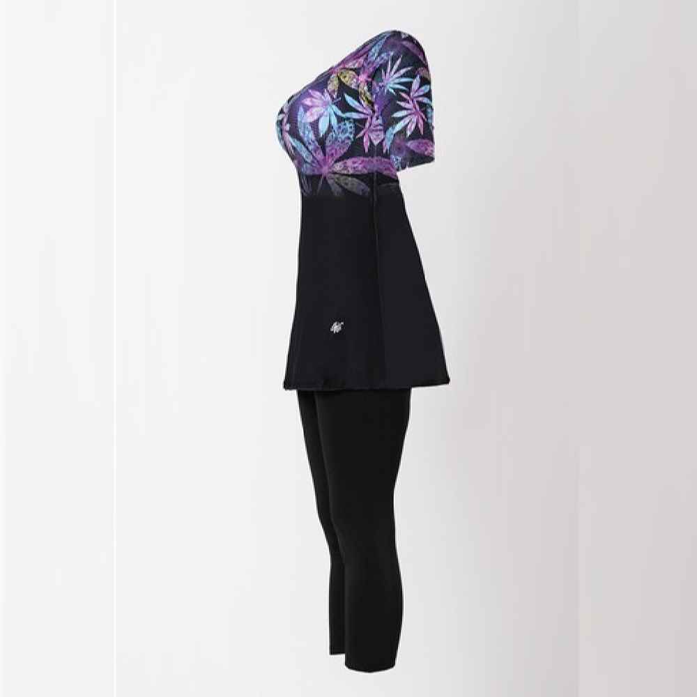 بدلة سباحة نسائية من قطعتين بأكمام قصيرة موديل سيما