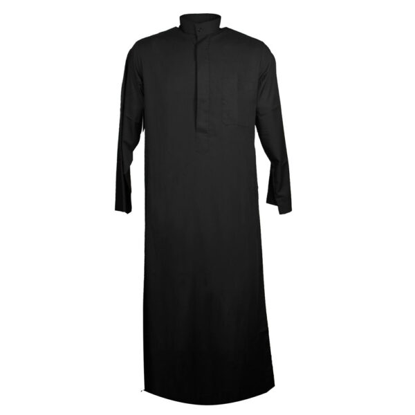 ثوب دشداشة إماراتي أسود للرجال – لباس عربي تقليدي