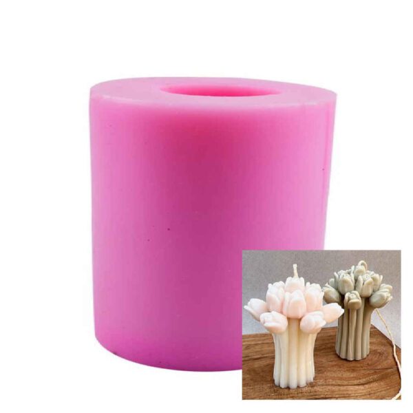 قالب شمعة سيليكون باقة توليب