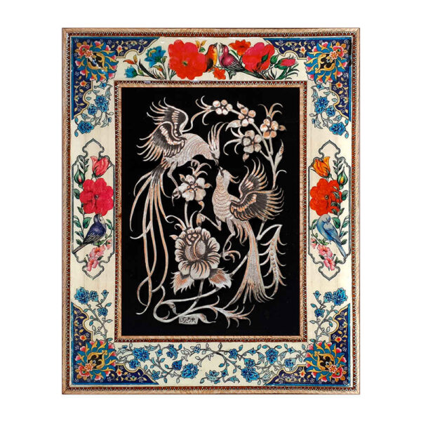 لوحة من النحاس محفورة إيرانية مؤطرة - فرحناز – ديكور حائط تقليدي