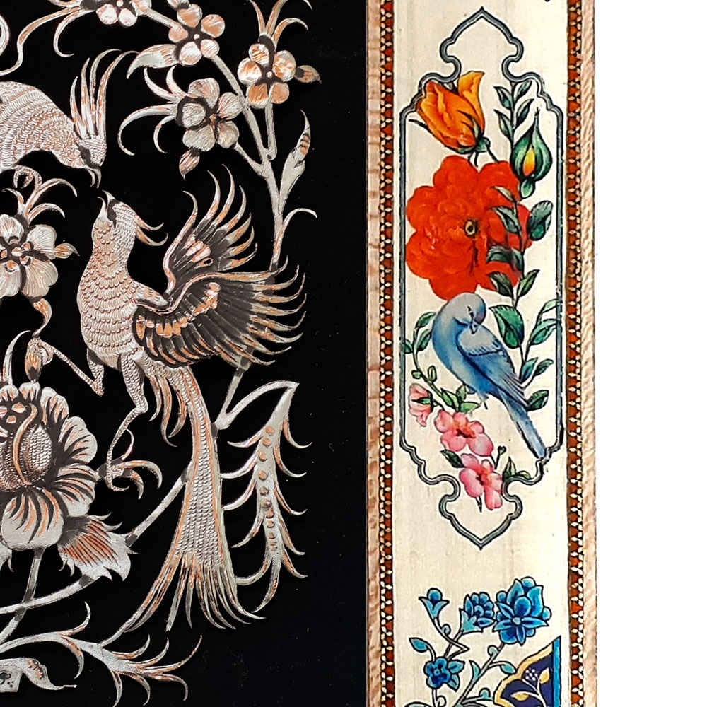 لوحة من النحاس محفورة إيرانية مؤطرة – فرحناز – ديكور حائط تقليدي