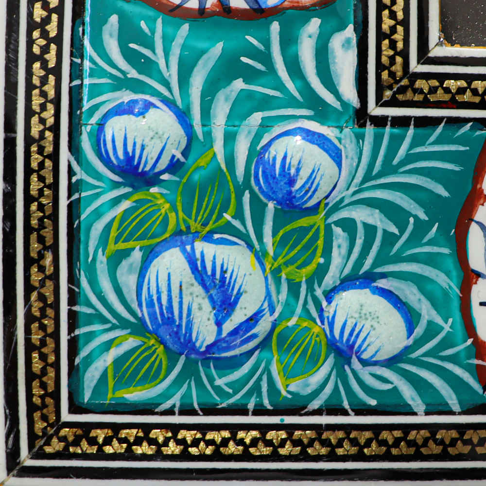 لوحة من النحاس محفورة إيرانية مؤطرة – مريمي – ديكور حائط تقليدي