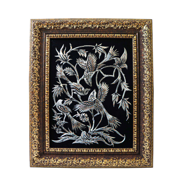 لوحة من النحاس محفورة إيرانية مؤطرة - تمانا – ديكور حائط تقليدي