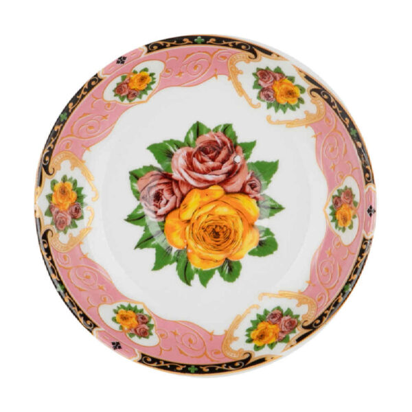 مجموعة من 6 صحون شاي بورسلان إيراني بتصميم كاترين