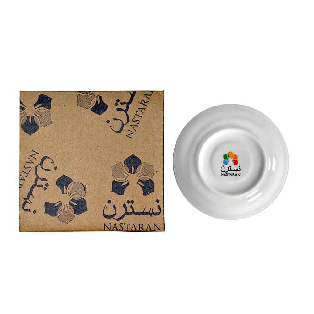 مجموعة من 6 صحون شاي بورسلان إيراني بتصميم نستاران