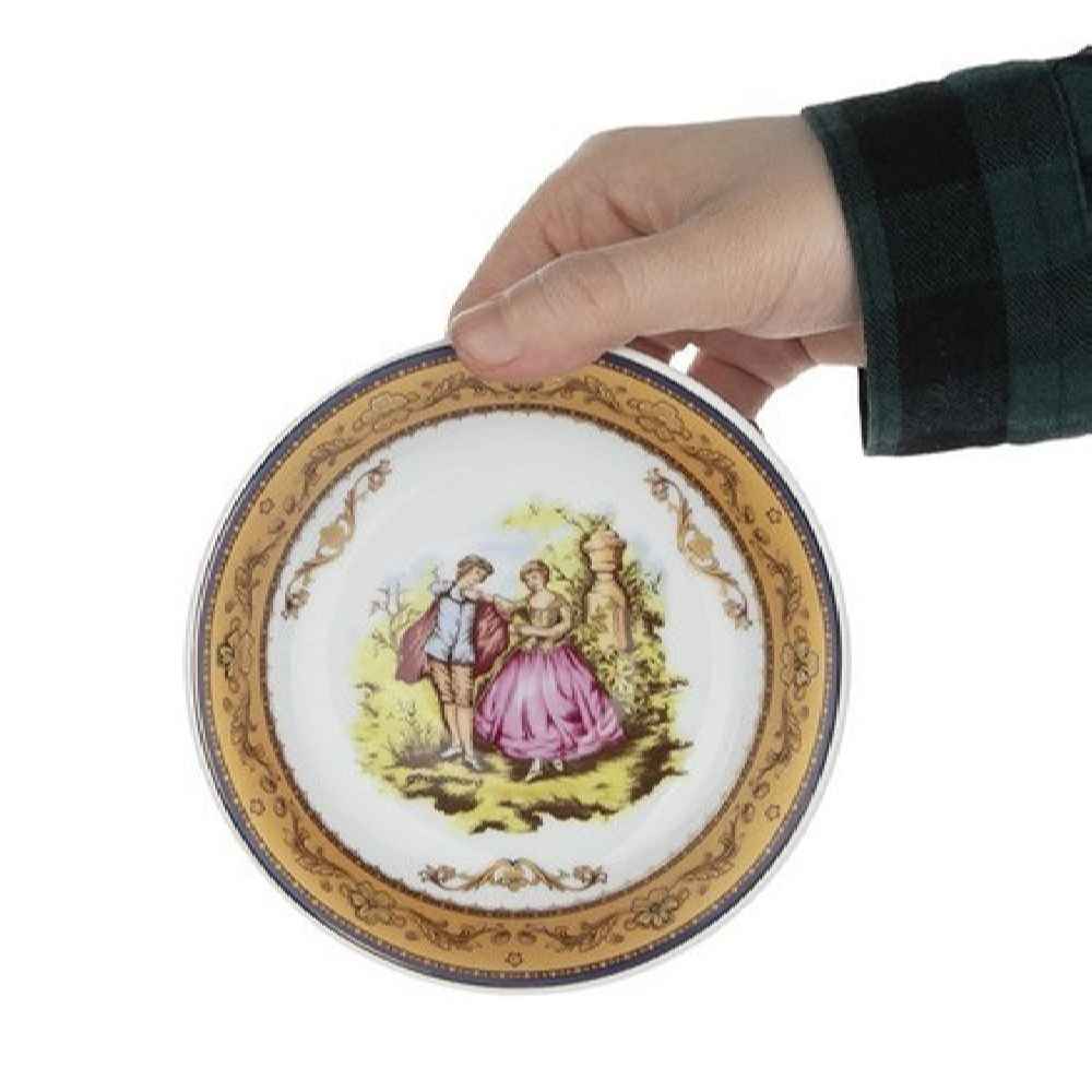 مجموعة من 6 صحون شاي بورسلان إيراني بتصميم فيكتوريا