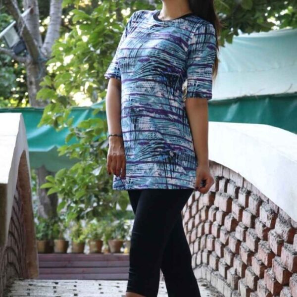 بدلة سباحة نسائية من قطعتين بأكمام قصيرة موديل تينا