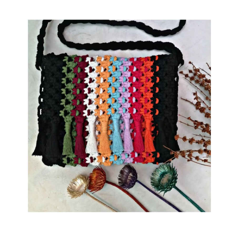 حقيبة كتف ماكرامية فاخرة مصنوعة يدويًا موديل نِگار