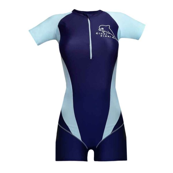 بدلة سباحة نسائية محتشمة بأكمام قصيرة - مقاس كبير