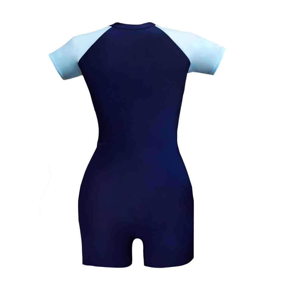 بدلة سباحة نسائية محتشمة بأكمام قصيرة – مقاس كبير