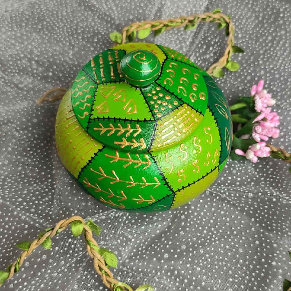 وعاء سكر خزفي إيراني مصنوع يدويًا مع غطاء – فني تشهل تكه