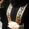 عباية تقليدية للنساء المسلمات بقماش الكريب الأسود الناعم