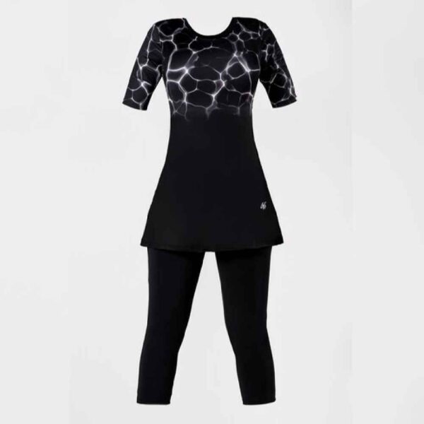 بدلة سباحة نسائية محتشمة بأكمام قصيرة موديل ريما