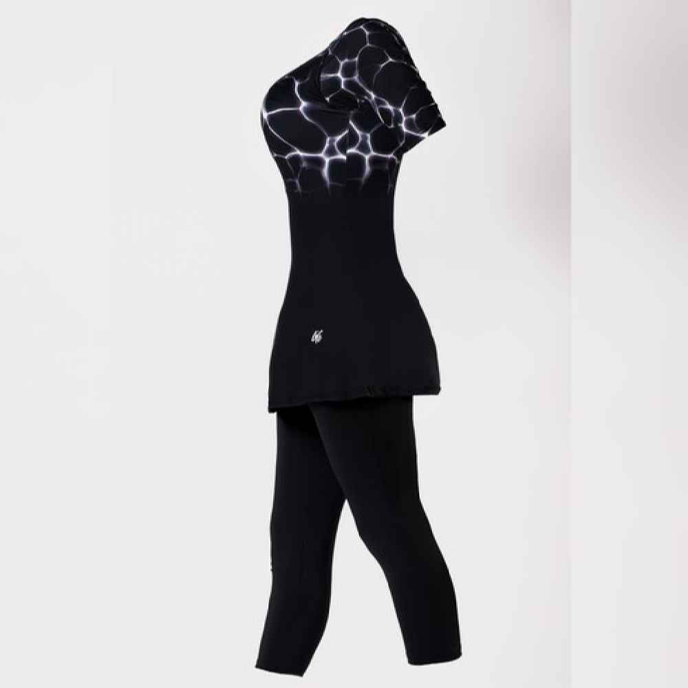 بدلة سباحة نسائية محتشمة بأكمام قصيرة موديل ريما