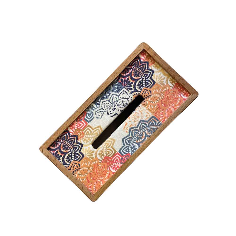 مجموعة سلة مهملات وصندوق مناديل خشبي إيراني – نگار