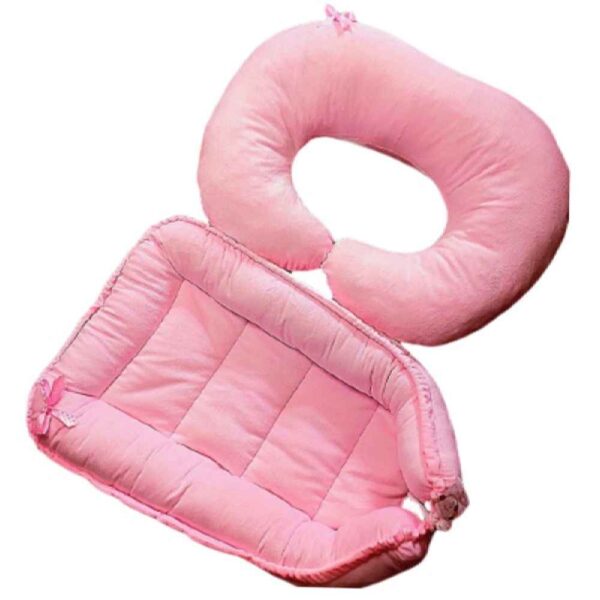 عش الطفل المخملي الوردي موديل نازلا