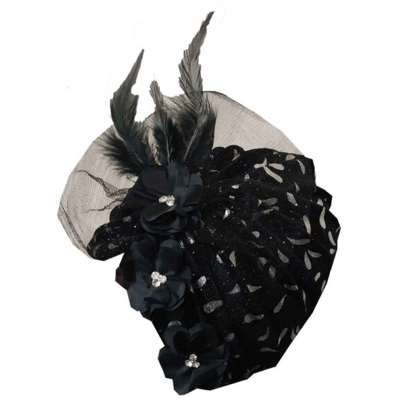 عمامة نسائية مزخرفة بالزهور - نموذج بنفسج