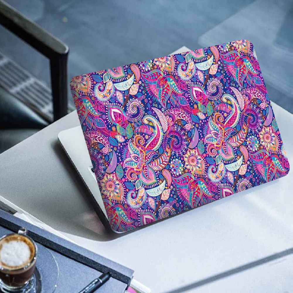 لصقة جلد للكمبيوتر المحمول بنقشة زخرفية للزهور