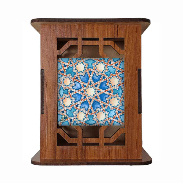 نقوش النجوم – حامل أقلام خشبي مصنوع يدوياً بنقوش إيرانية