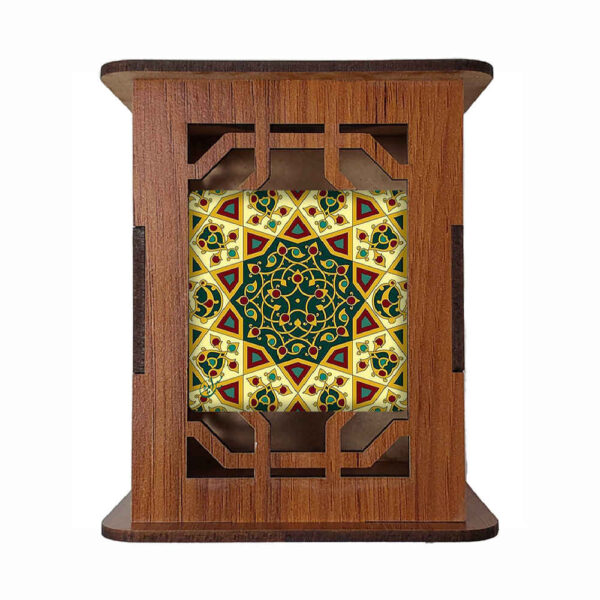 نقشة الشمس – حامل أقلام خشبي مستوحى من التراث الإيراني للمكتب