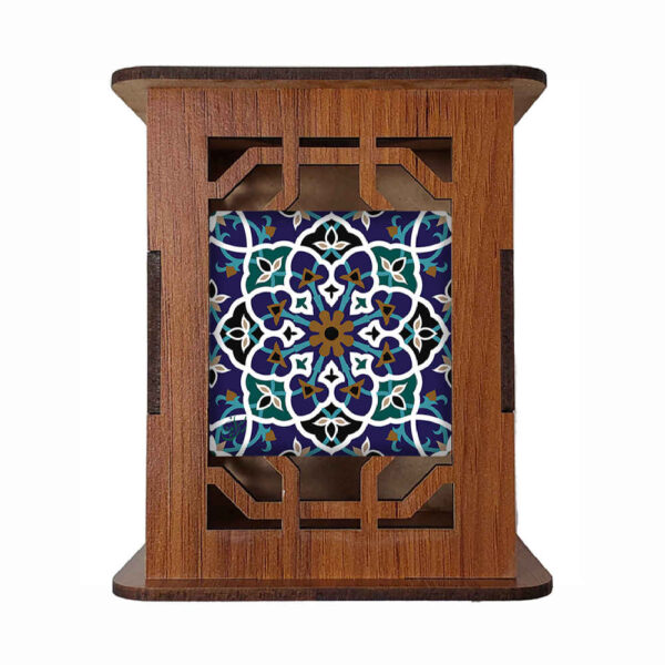 تصميم أزرق – حامل أقلام خشبي أنيق إيراني لأماكن العمل