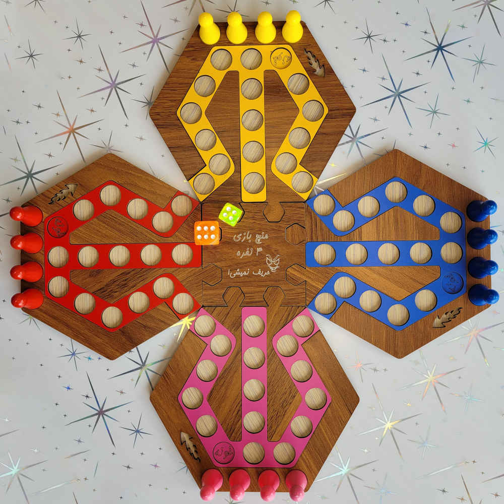 لعبة لودو اللوحية ومجموعة ألعاب سلم وثعبان – لـ 6 لاعبين