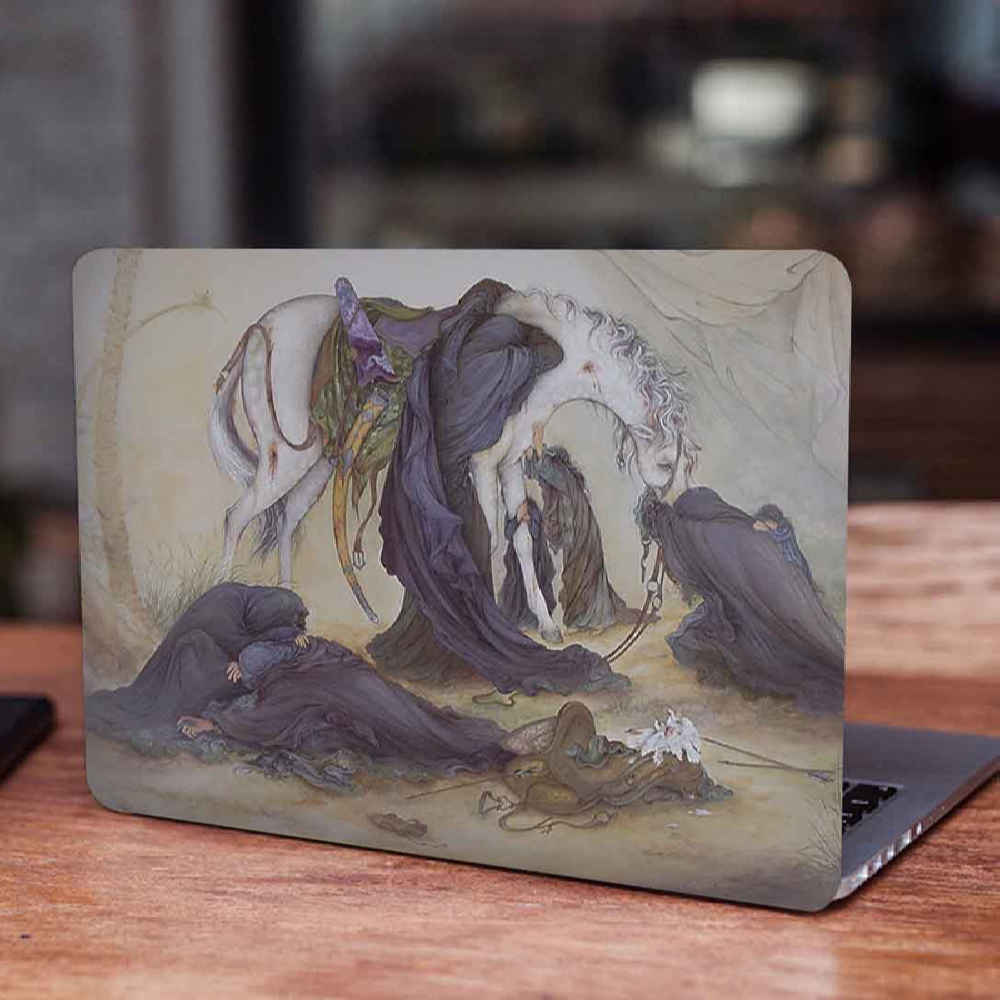 ملصق لصقة بنمط فني للكمبيوتر المحمول يصور عاشوراء