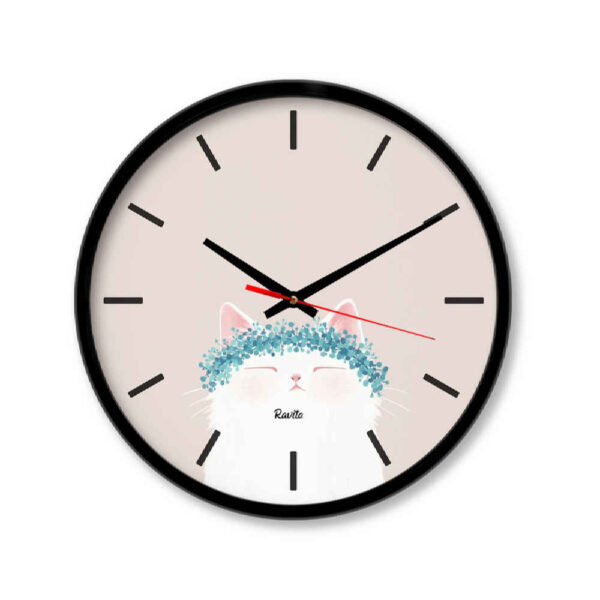 ساعة مكتب بطباعة عصرية خيالية موديل قطة لطيفة