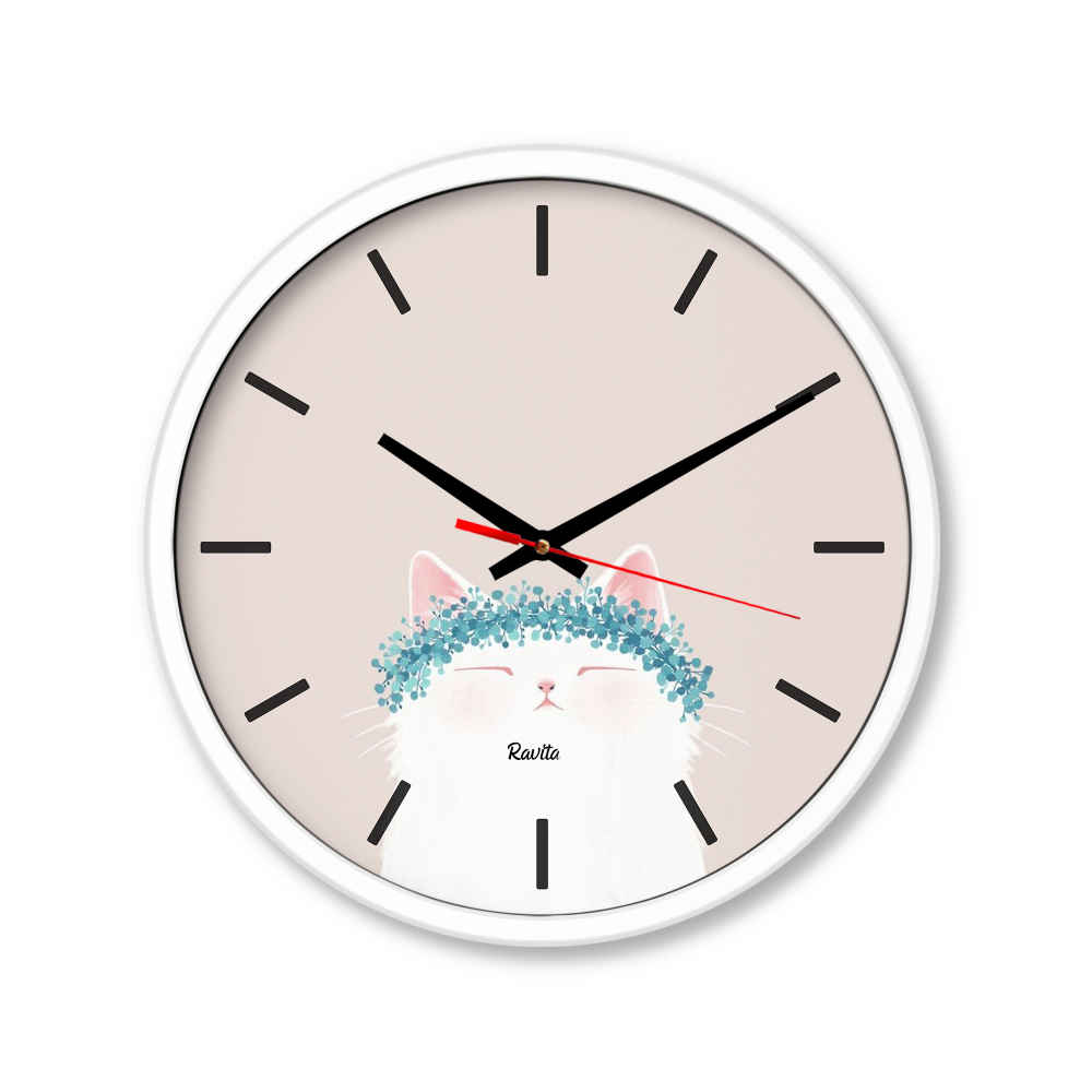 ساعة مكتب بطباعة عصرية خيالية موديل قطة لطيفة