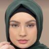 حجاب شيفون أخضر شيلة للنساء المسلمات