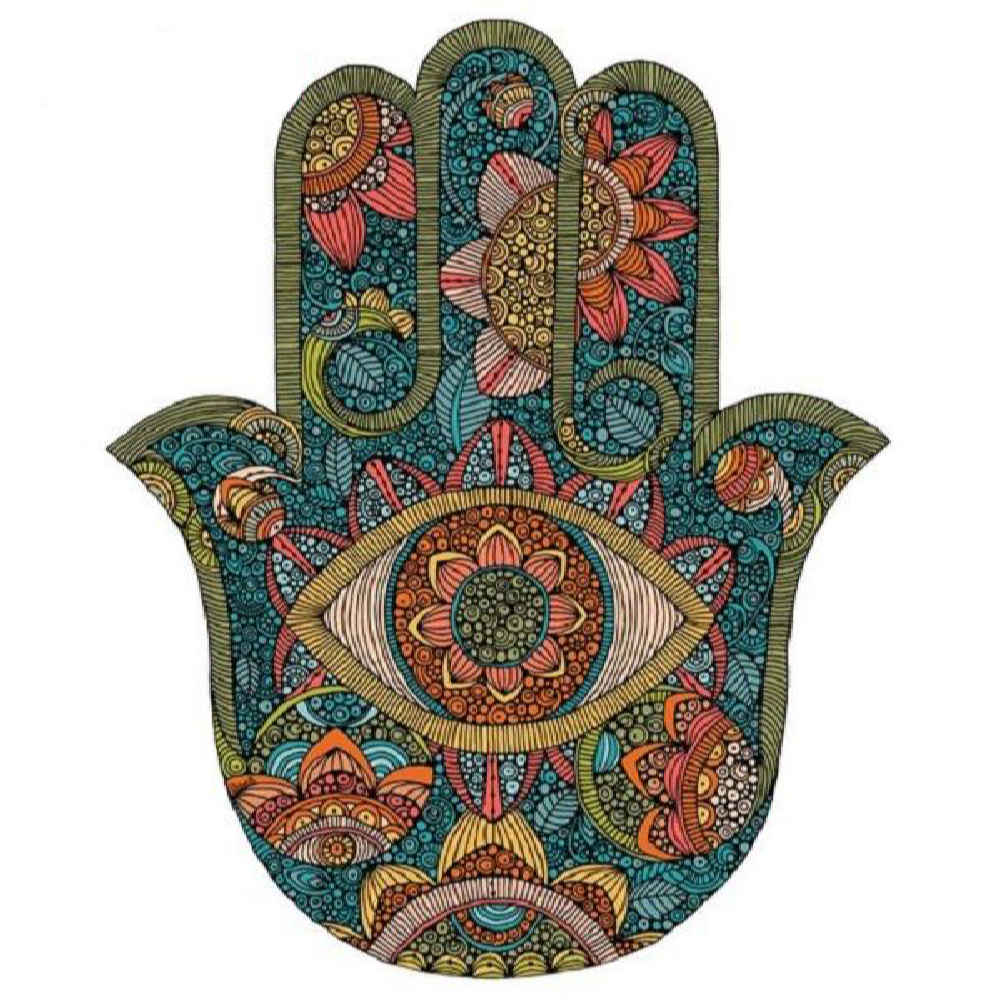 كوب قهوة سيراميك إسلامي بنقشة يد فاطمة والعين الحسود