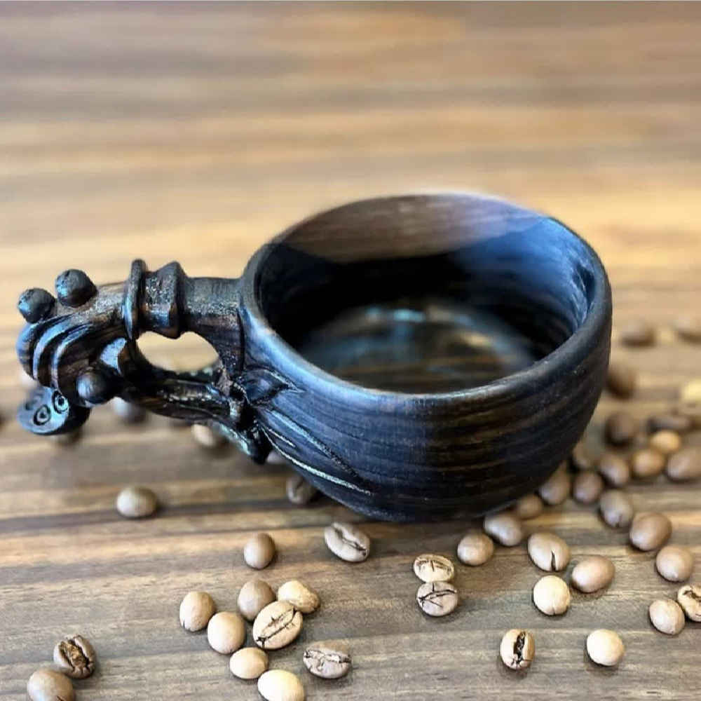 كوب التخييم الخشبي الصناعي اليدوي نموذج سرو