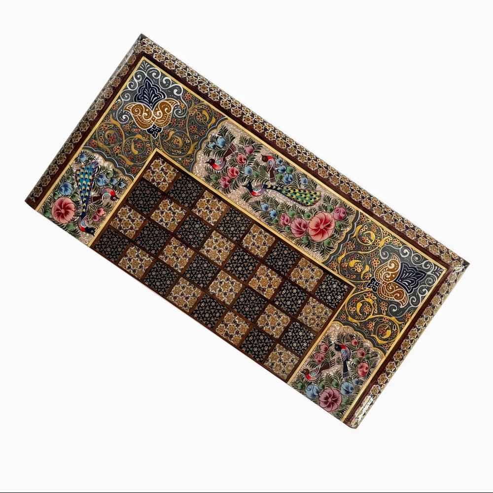 لوحة شطرنج إيرانية مرصعة بالخشب موديل لايا