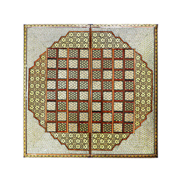 لوحة شطرنج إيرانية مرصعة بالخشب موديل سلطنة