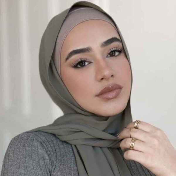 حجاب شيفون أخضر مريمية شيلة للنساء المسلمات