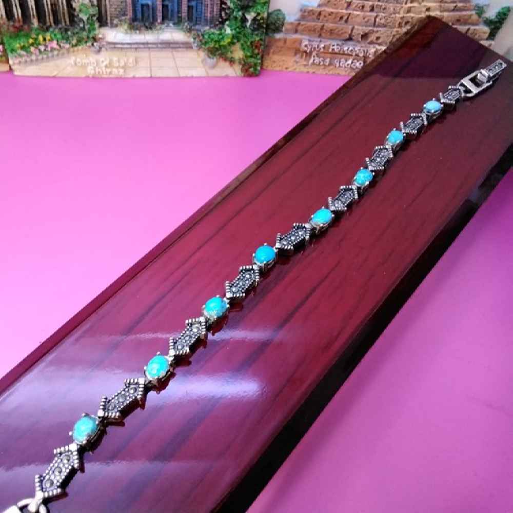 سوار فضة بحجر تركواز للنساء – لادن