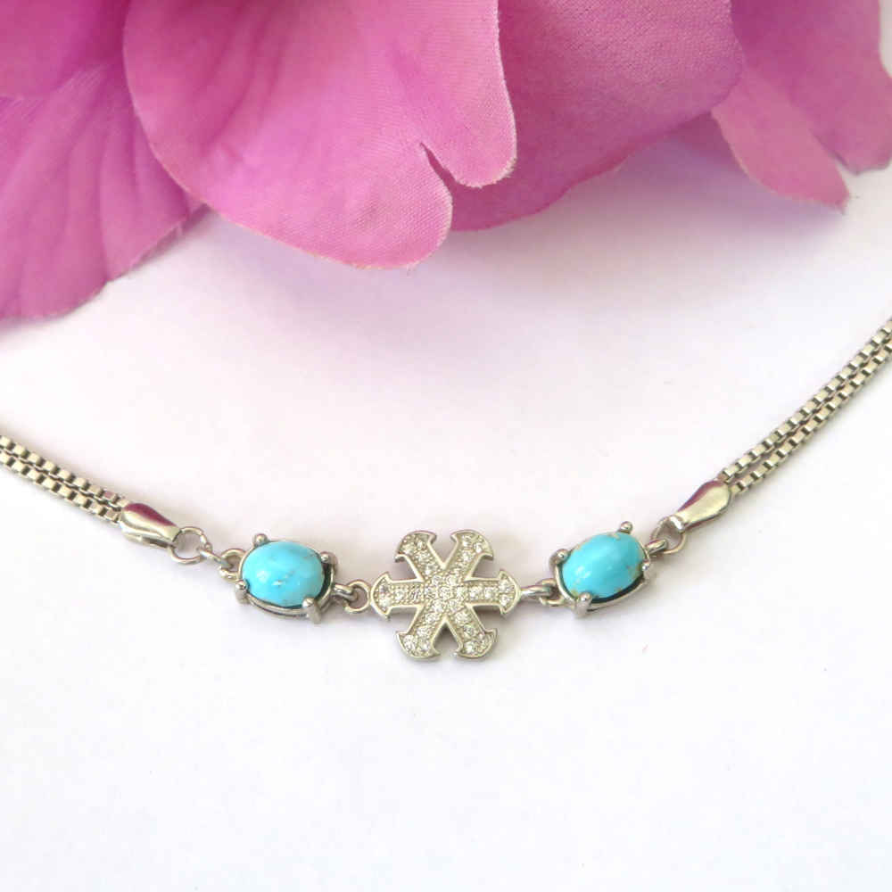 سوار فضة بحجر تركواز للنساء – كيان