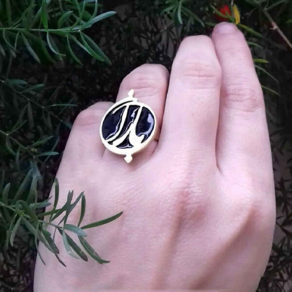 خاتم الختم الفضي للنساء بخط البران الفارسي