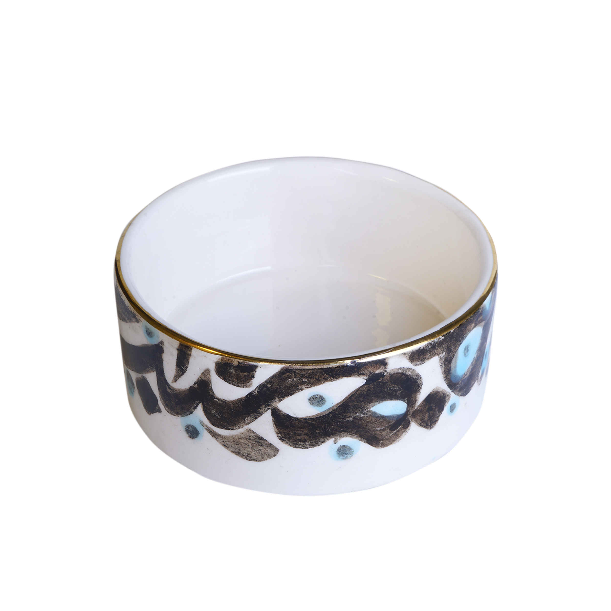 وعاء فخاري أبيض يدوي الصنع بنموذج نوشته